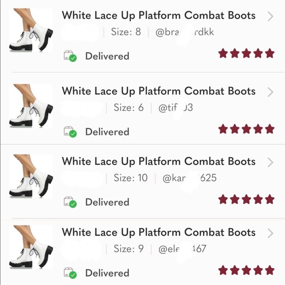 White Lace Up Platform Combat Boots - Picture 10 of 12